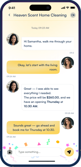 Booking conversation with the customer